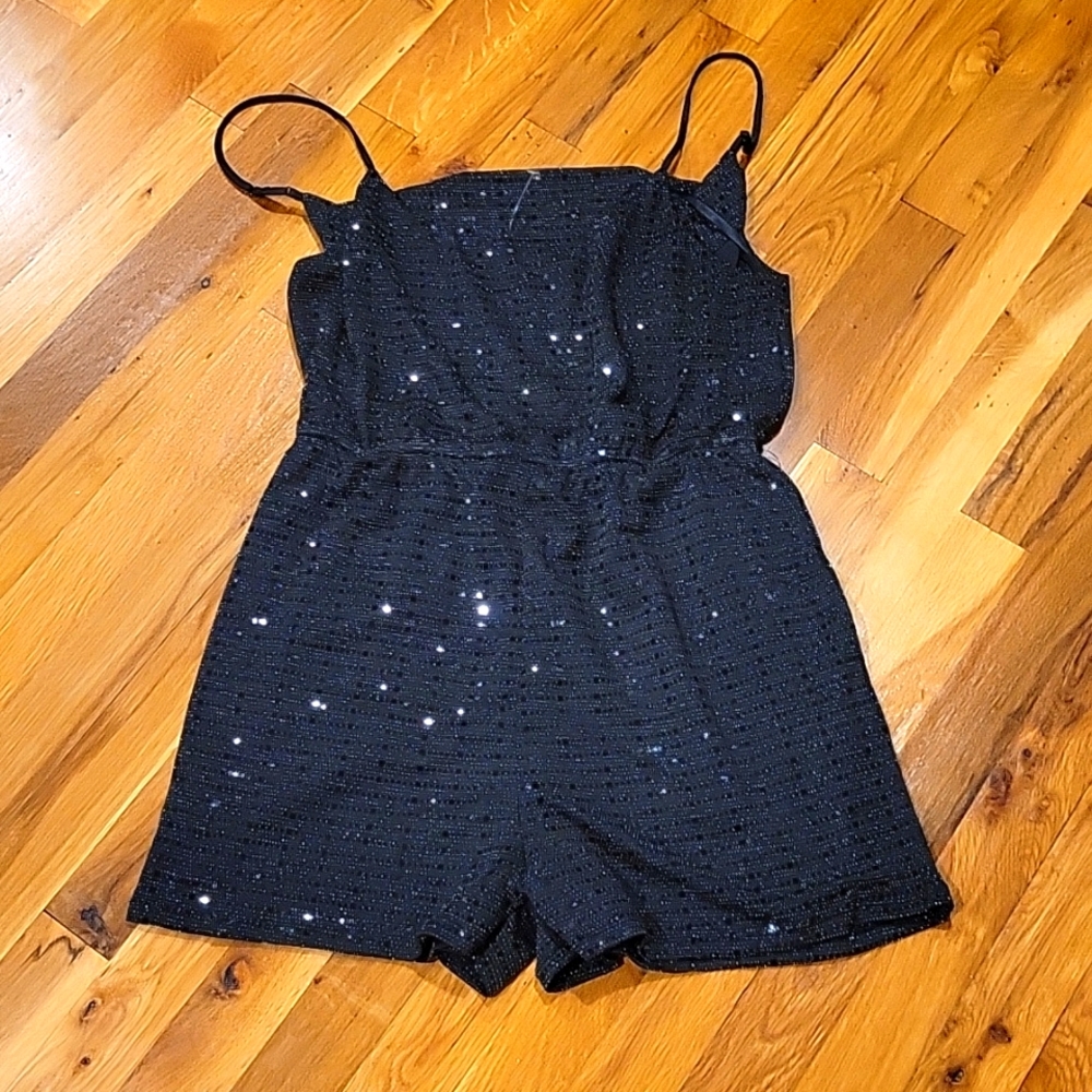Black sequin romper